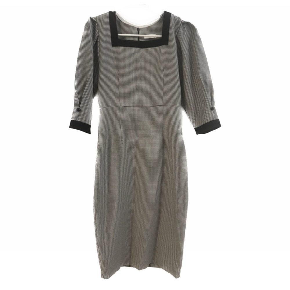 Houndstooth Midi Dress